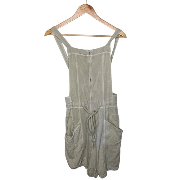 Free People Palm Valley Shortall Boho Zip Front Tie-Back Khaki - Picture 4 of 15